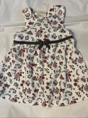 Disney Floral Newborn Summer Dress in White, Pink, Brown